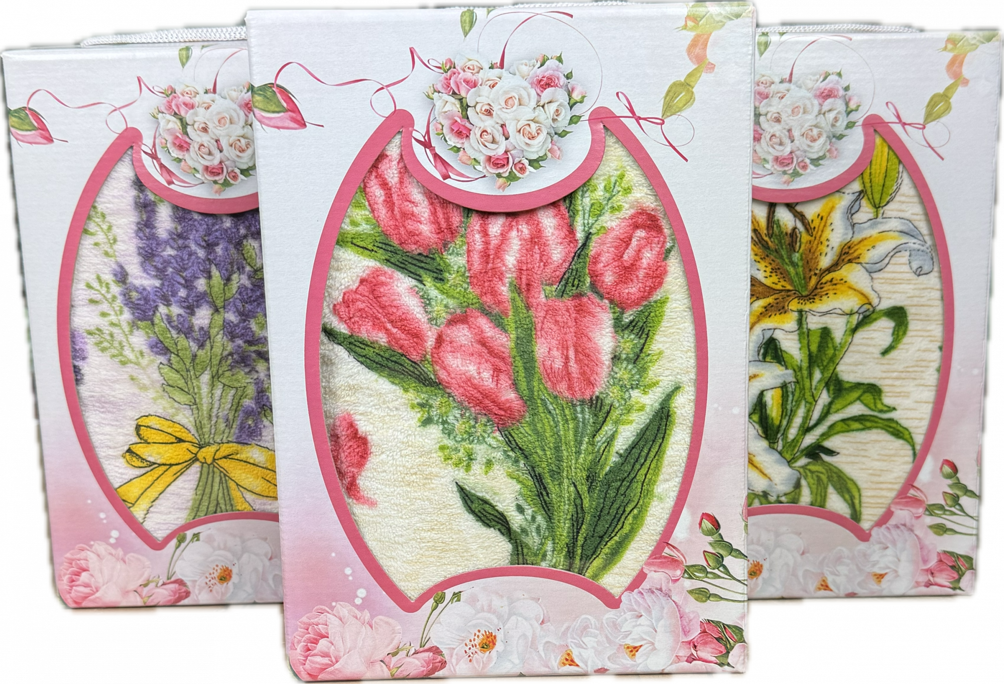 Набор полотенец микрофибра ВЕСЕННИЕ ЦВЕТЫ 2 пр р-р 25х50 и 35х75