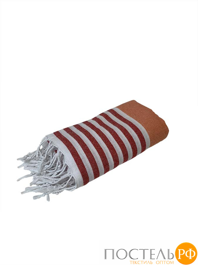 Полотенце Карвен MARIN 90*170 1шт.с бахрамой хлопок Н 3279 v1, Red-Orange-White