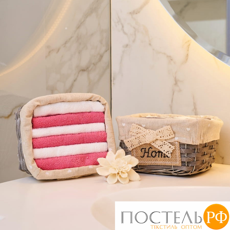 Подарочное полотенце Arya 30X30 6 Пр Home Grey Розовый Белый