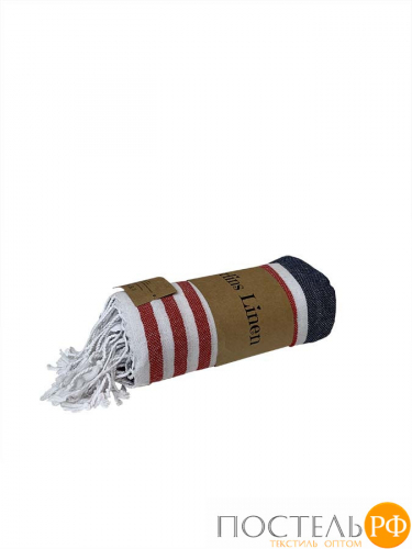 Полотенце Карвен MARIN 90*170 1шт.с бахрамой хлопок Н 3279 v5, Navy Blue-Red-White