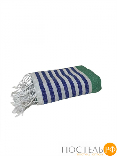 Полотенце Карвен MARIN 90*170 1шт.с бахрамой хлопок Н 3279 v3, Green-Blue-White