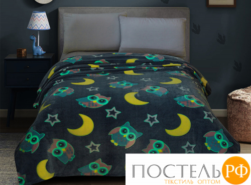 3043-09 Плед Tango Moonlight 150x200 светится в темноте 1,5-спальный 150x200 Микрофибра