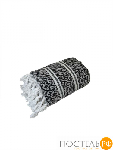 Полотенце Карвен DIAMOND 90*170 1шт.с бахрамой хлопок Н 3281 v1, Black