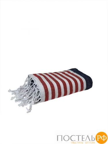 Полотенце Карвен MARIN 90*170 1шт.с бахрамой хлопок Н 3279 v5, Navy Blue-Red-White
