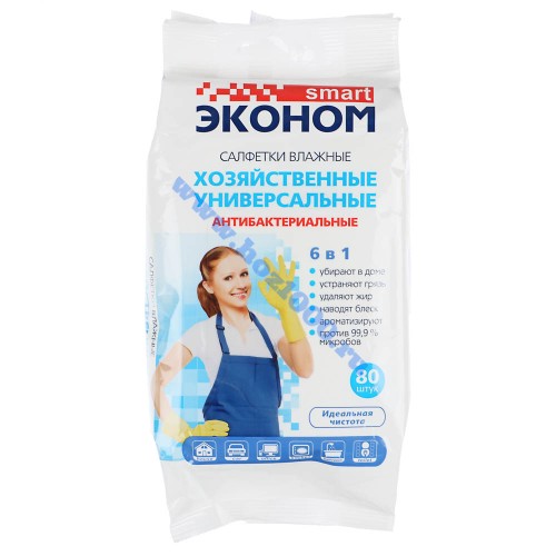 Салфетки влажные Смарт Эконом 80шт. 6в1 №914030