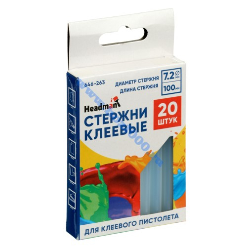 Клеевые стержни 20шт., 7.2х100мм. №646263