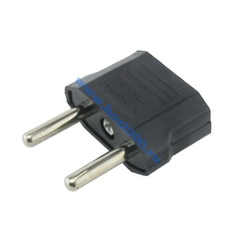 Эл.переходник 6А 250V плоский, черный