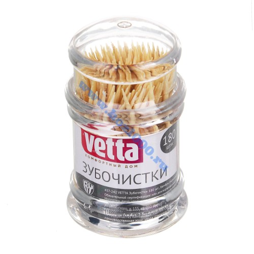 Зубочистки Vetta 180шт. №437242 (10 банок)