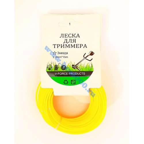 Леска для триммера (звезда) 2.0мм.*15м. Нейлон