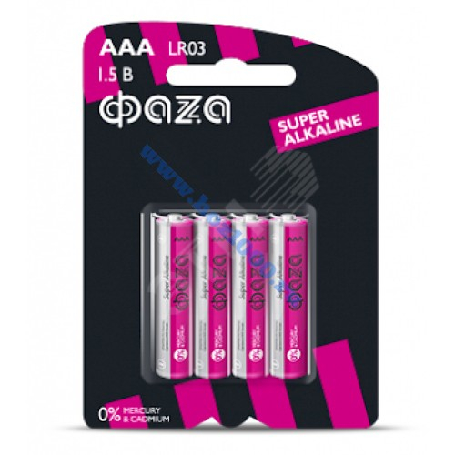 Батарейки миз.блист. AAА R03 Фaza (4шт.) алкалин
