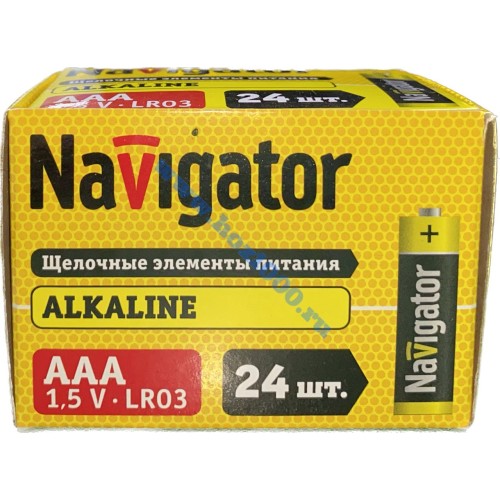 Батарейки миз. ААА R03 Navigator алкал(24шт)