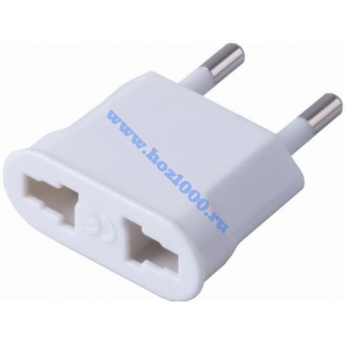 Эл.переходник 6А 250V плоский, белый