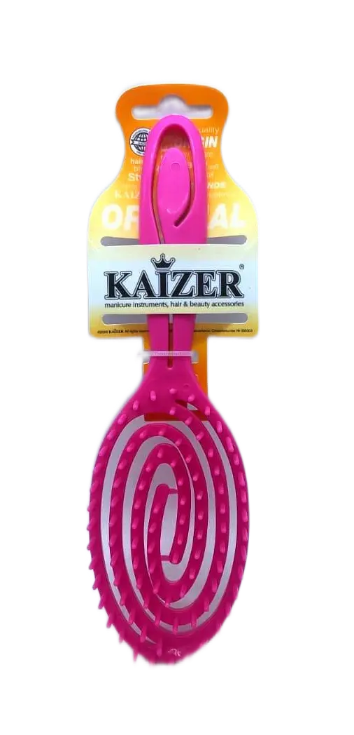 KAIZER /802421/ Расческа массажная, гибкая, вентиляцион.,овал, цвет микс