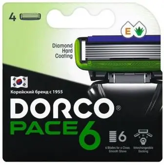 DORCO Кассеты PACE 6 NEW (4шт) (артикул-6129)