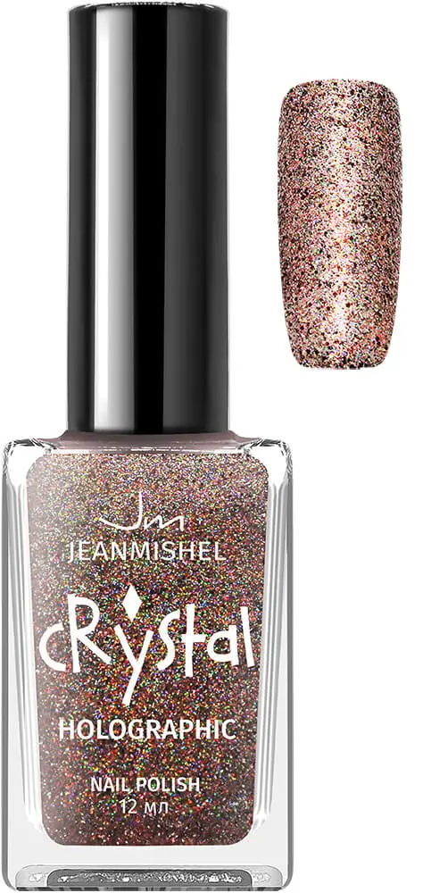 JEANMISHEL Лак д/н CRYSTAL 714 с блестками 3D эффект голографии 12мл. (12)