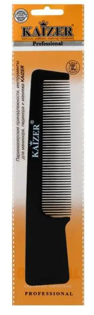 KAIZER /015002/ Гребень пластик. с ручкой, компактный, Черный