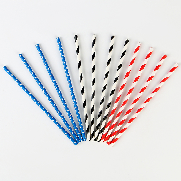 Трубочки бумажные 12 шт «Пати»