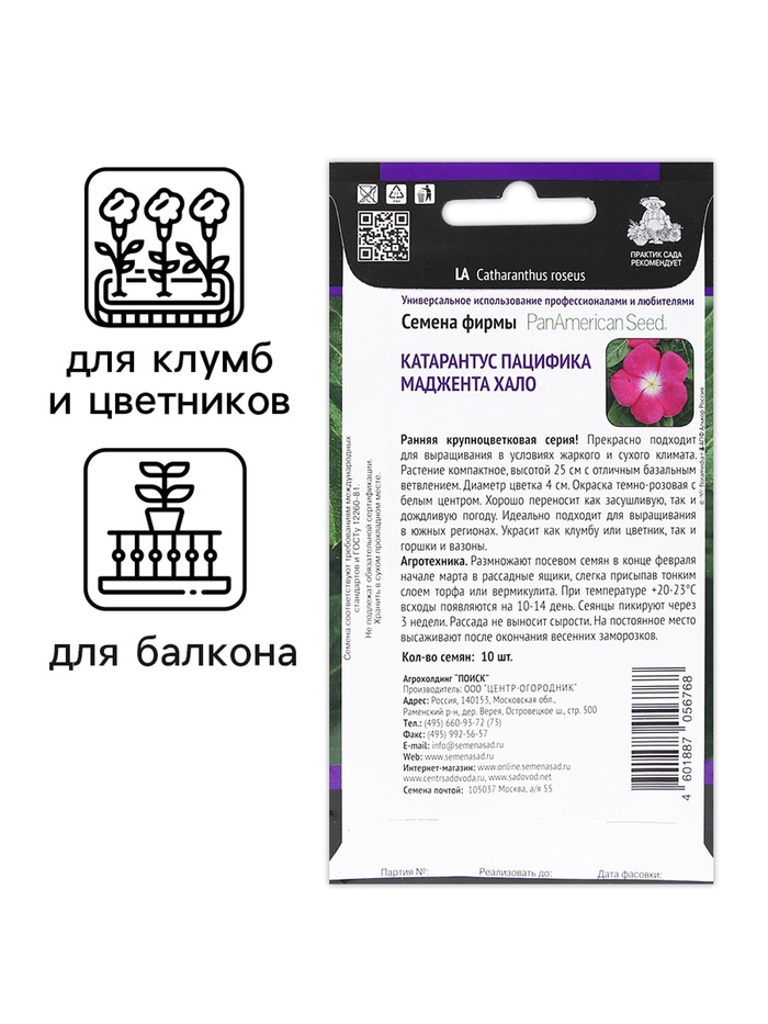 Семена цветов Катарантус Пацифика