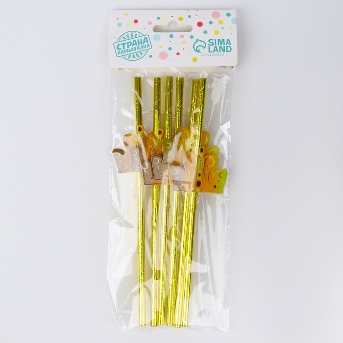 Трубочки для коктейля «Корона», набор 6 шт.