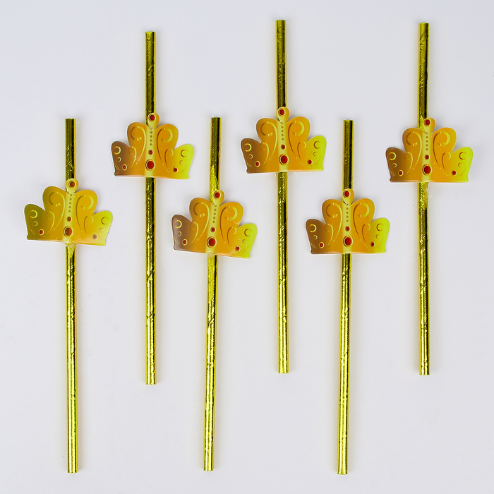 Трубочки для коктейля «Корона», набор 6 шт.