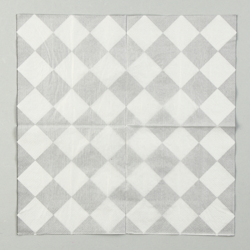 Салфетки бумажные «Чёрные ромбики», 33×33 см, набор 20 шт.