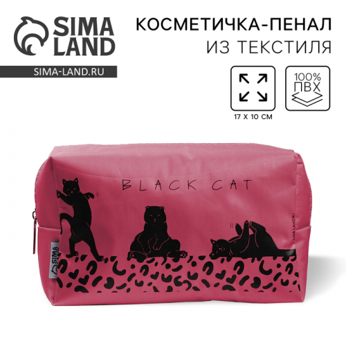 Косметичка Black Cat 17×10×5 см, на молнии