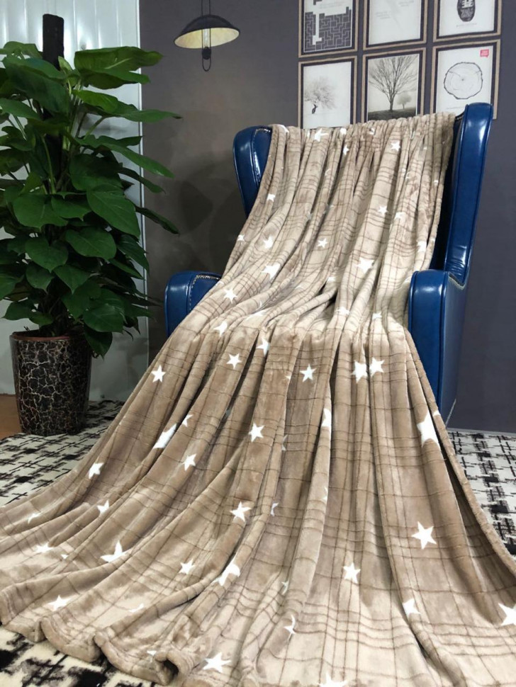 Плед плюшевый ЗВЕЗДОЧКИ PLZV (B059C)