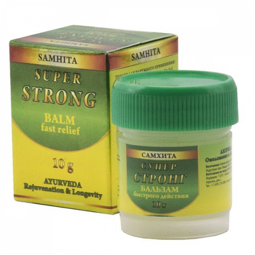 SAMHITA Super Strong fast acting balm Бальзам  быстрого действия Супер Стронг 10г
