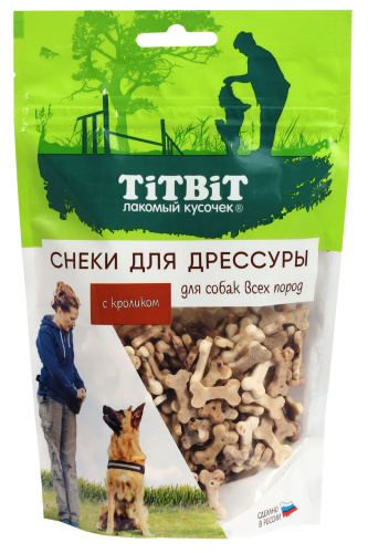 TiTBiT Снеки для дрессуры собак всех пород с кроликом 100 г 