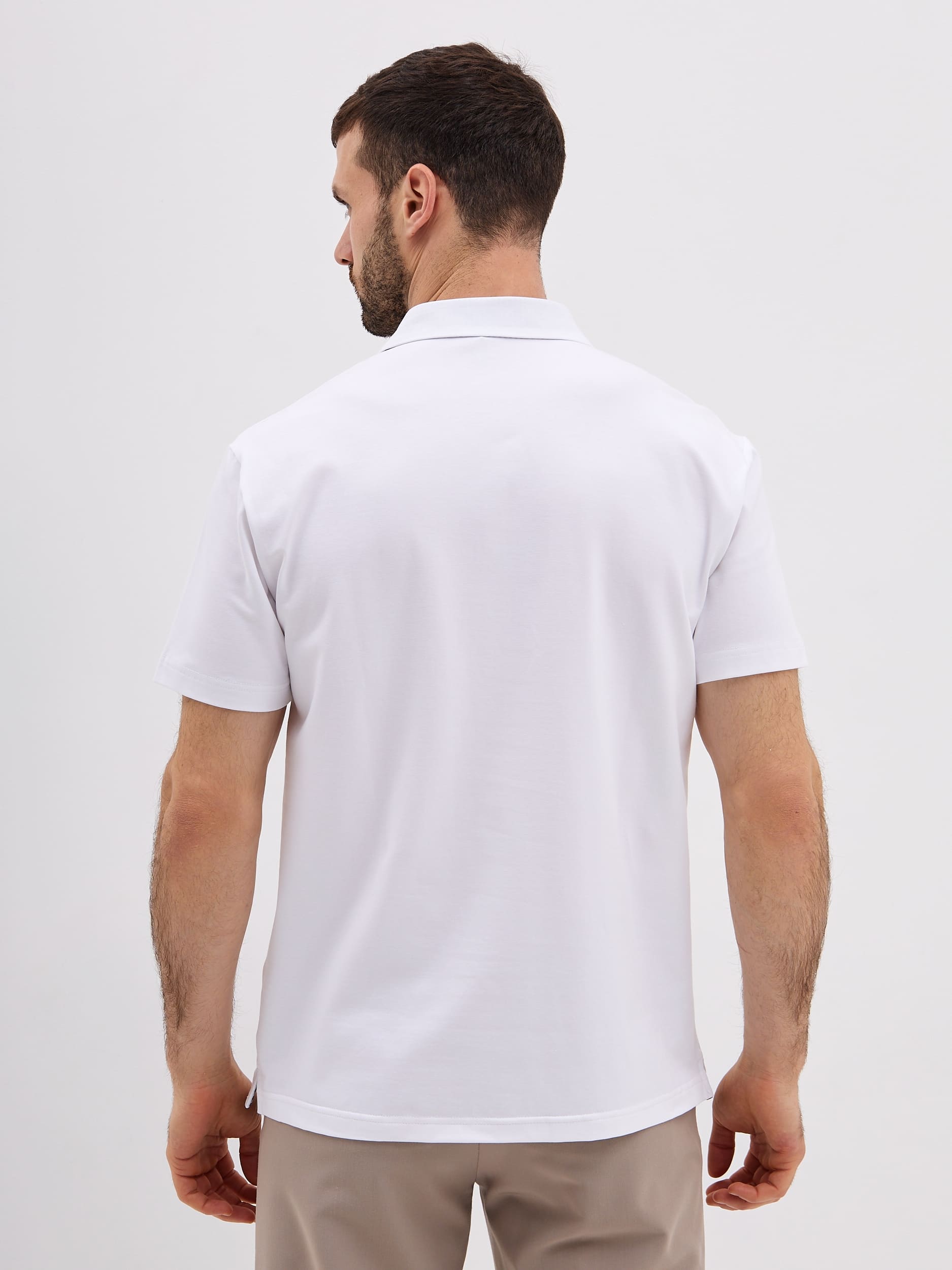 Джемпер мужской с воротником поло короткий рукав GREG G144-KO1246T-SAS500-1 (белый)