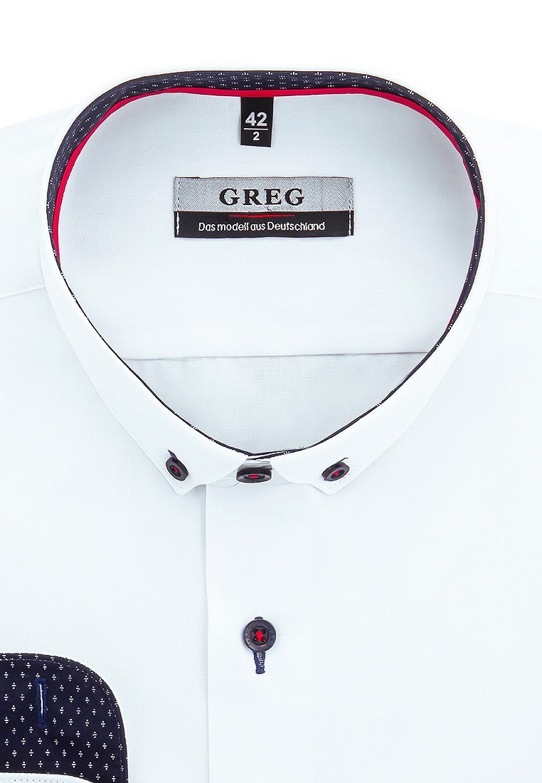 Сорочка мужская длинный рукав GREG 100/139/WH/Z/b/11