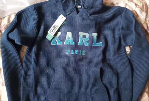 Вязаный пуловер KARL LAGERFELD 5063 синий