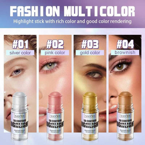 SADOER  ​Хайлайтер-стик для сияющего покрытия 3D Contour Highlighter,  тон 04