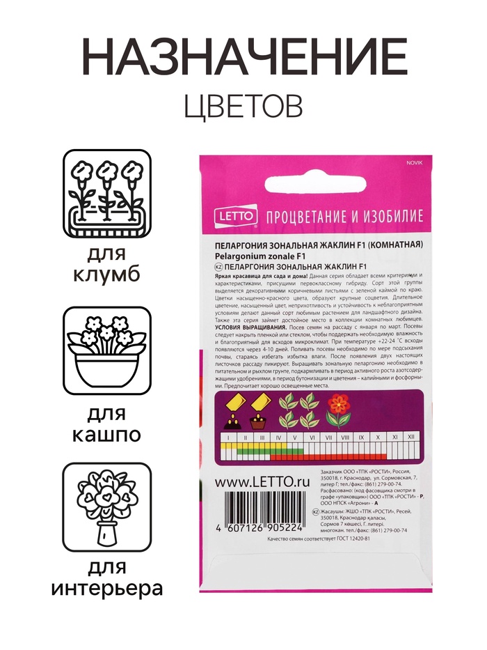 Семена цветов Пеларгония