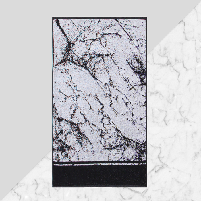 Полотенце махровое Этель Granite, 50×90 см, 100% хлопок, 420 г/м², чёрно-белое