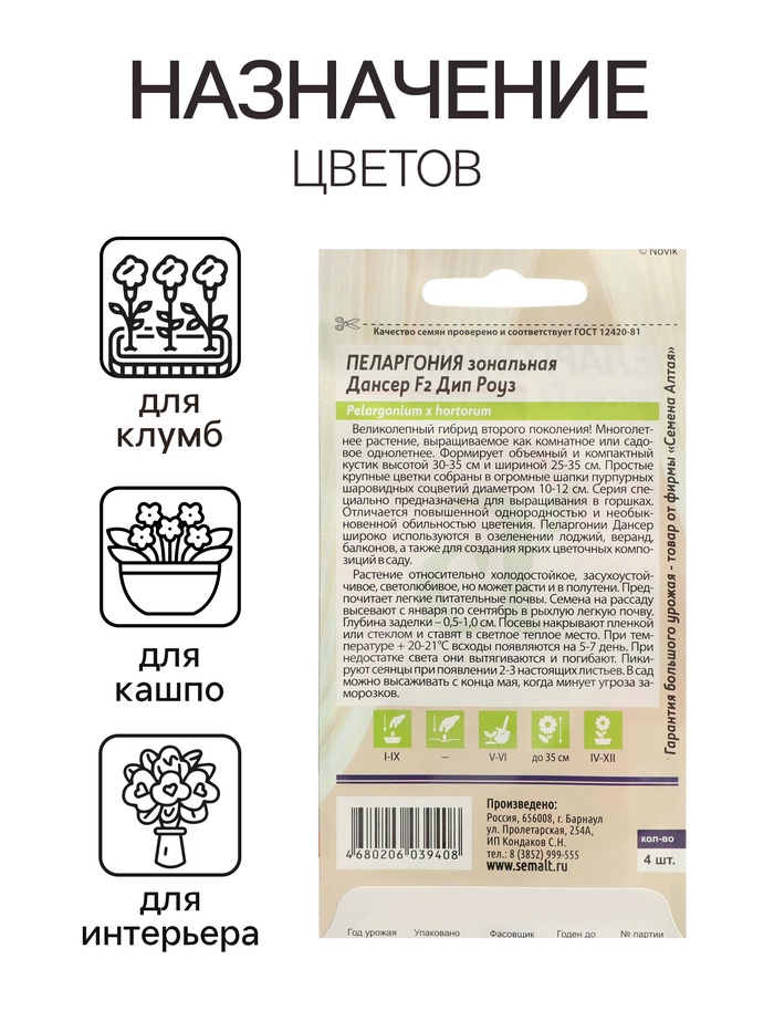 Семена цветов Пеларгония