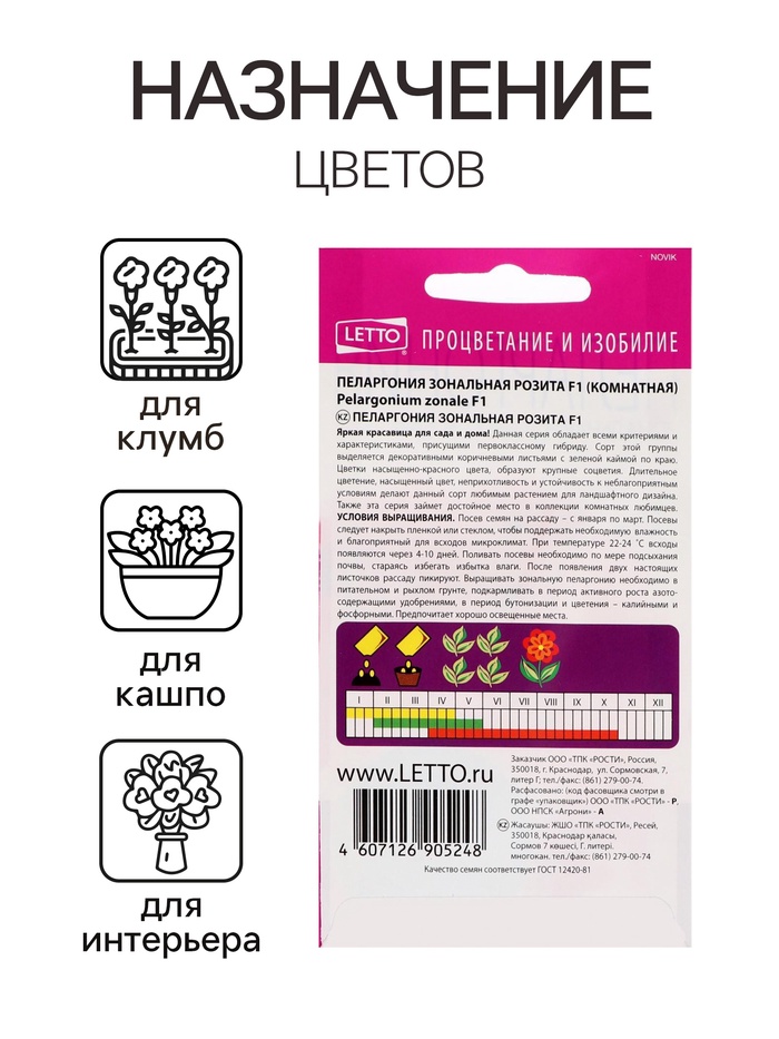 Семена цветов Пеларгония