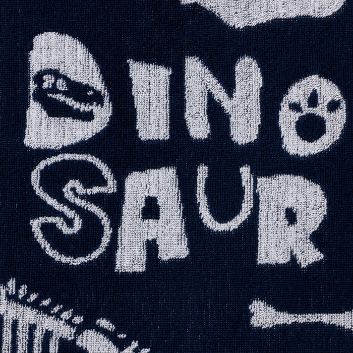 Полотенце махровое Этель Dinosaur, 70×130 см, 100% хлопок, 420 г/м², сине-белое