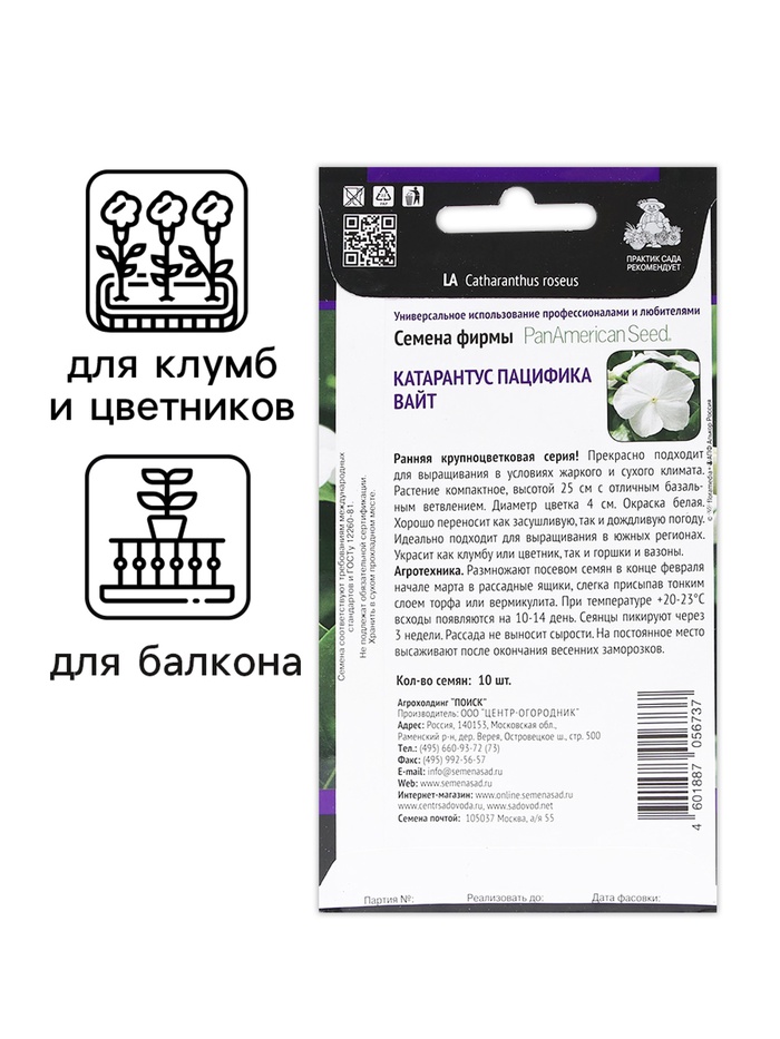 Семена цветов Катарантус Пацифика