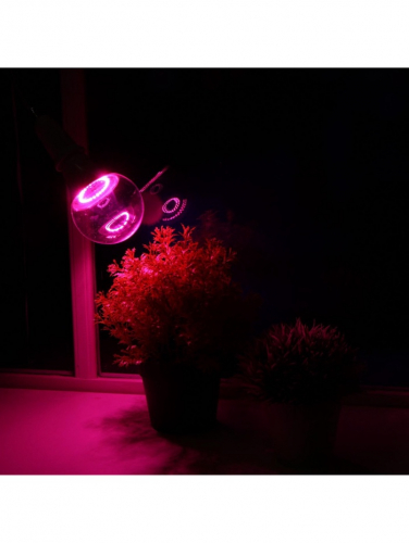 Фитолампа для растений Luazon Lighting, светодиодная, А60, E27, 15 Вт, IP44, 220 В, 270°, мультиспектральная