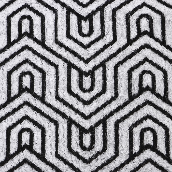 Полотенце махровое Этель Ornament чёрный, 50×90 см, 100% хлопок, 420 г/м², чёрно-белое