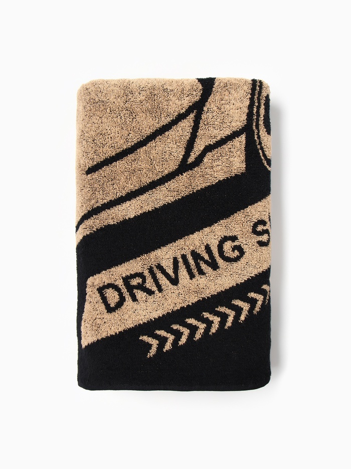 Полотенце махровое Этель Street racing, 70×130 см, 100% хлопок, 420 г/м², чёрно-золотое