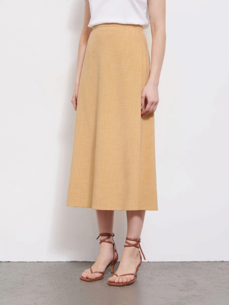 Юбка с поясом ,
63% вискоза, 30% полиэстер 7% лён ,