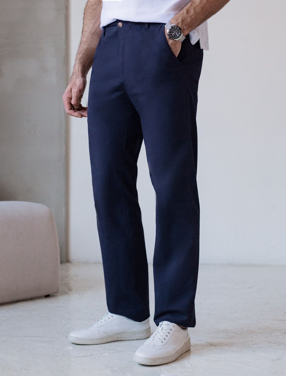 Брюки-чиносы из эластичного твилла