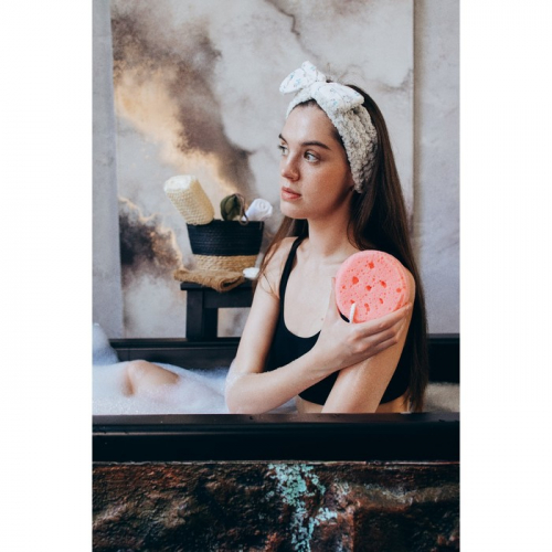 Губка для тела Доляна Cookie, 11.5×5 см, розовая