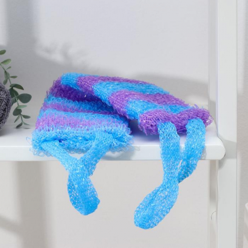 Мочалка для тела Доляна «Махровая», 12×45 см, МИКС