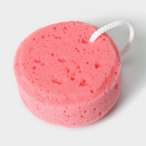 Губка для тела Доляна Cookie, 11.5×5 см, розовая