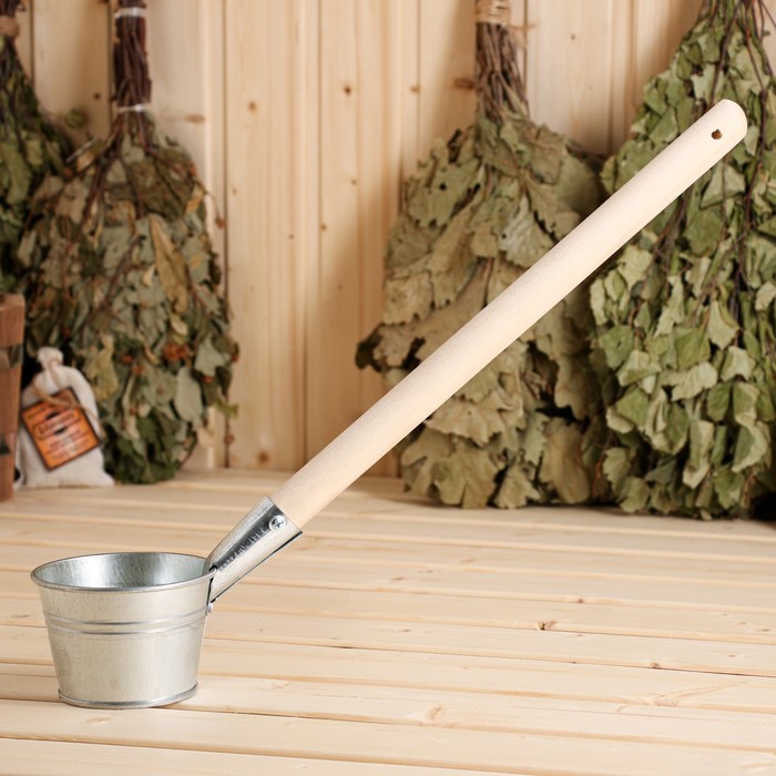 Ковш - черпак для бани и сауны, 500 мл, сталь, деревянная ручка, «Добропаровъ»