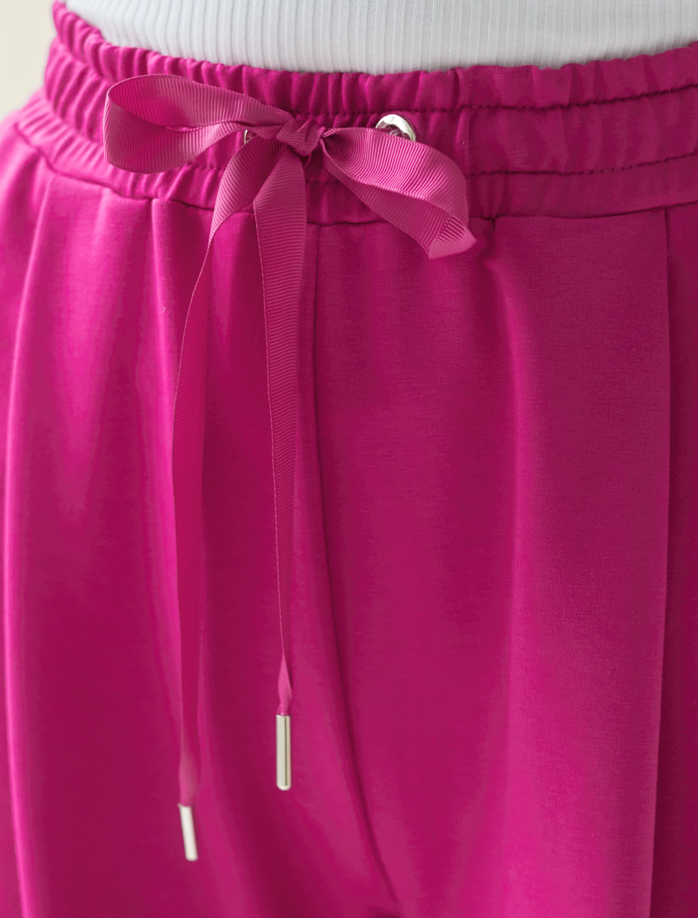 Свободные брюки из тонкого премиального футера с эластаном D44.140 фуксия