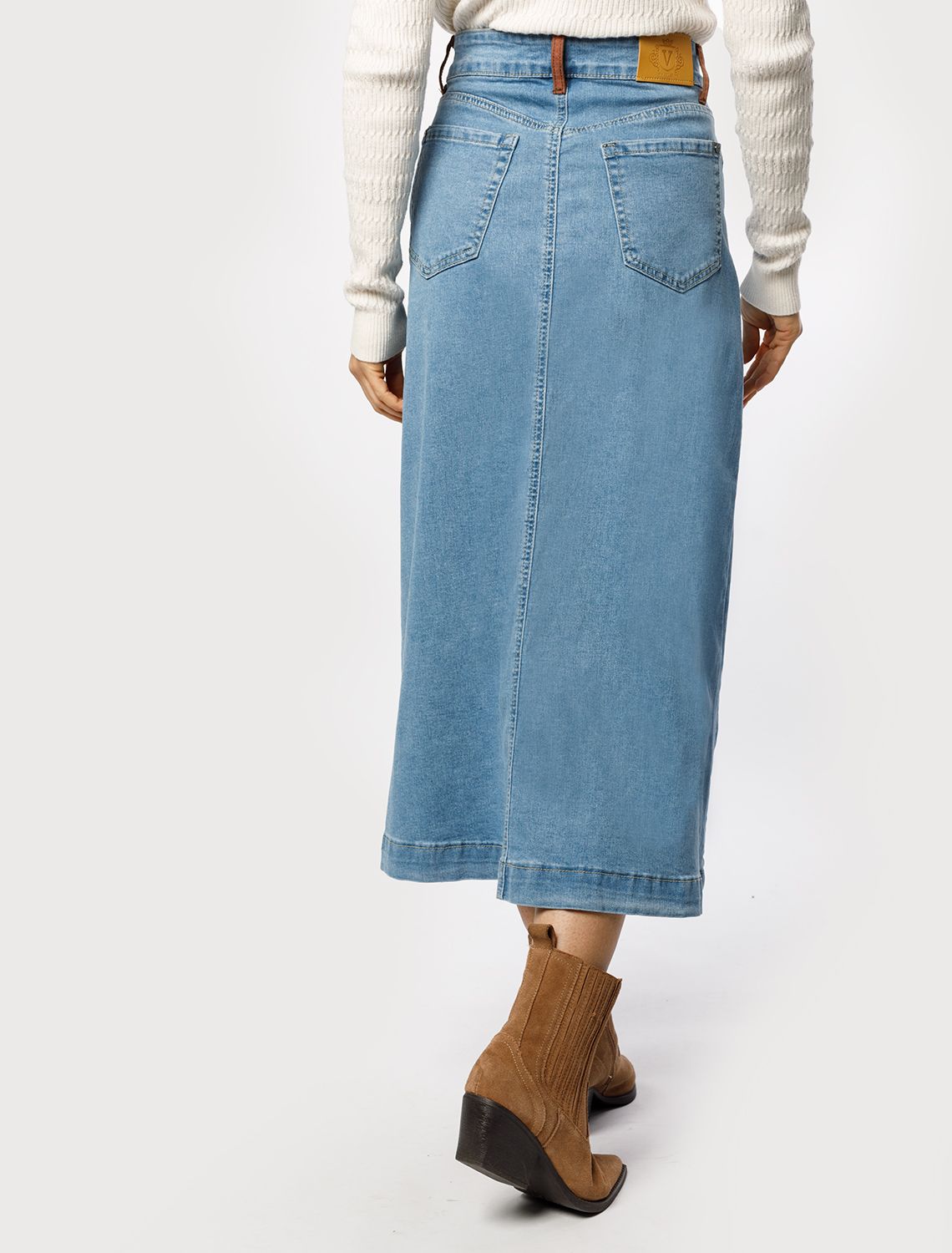 Юбка А-силуэта из эластичного денима D56.060 синий